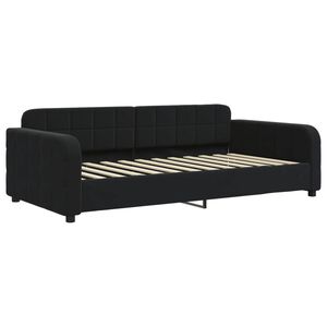 vidaXL Sofa, juodos spalvos, 100x200cm, aksomas