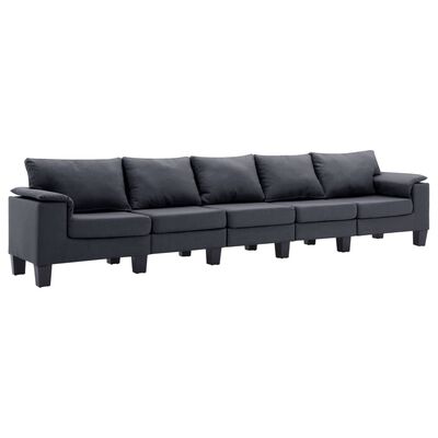 vidaXL Penkiavietė sofa, tamsiai pilkos spalvos, audinys