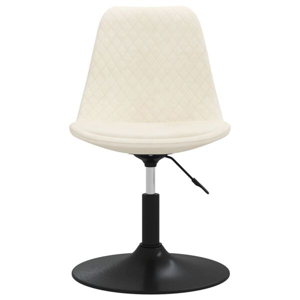 vidaXL Pasukamos valgomojo kėdės, 4vnt., kreminės spalvos, aksomas