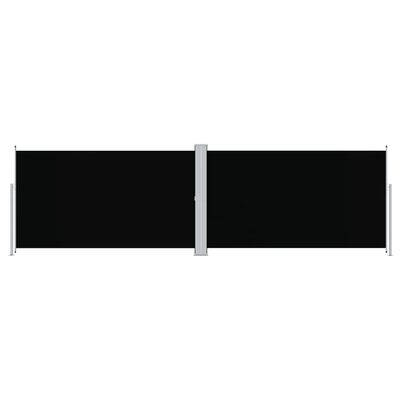 vidaXL Ištraukiama šoninė pertvara, juodos spalvos, 180x600cm