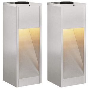 vidaXL Saulės LED takų &scaron;viestuvas 2 vnt. &Scaron;ilta balta 18 x 18 x 50 cm