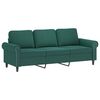 vidaXL Trivietė sofa su pakoja, tamsiai žalios spalvos, 180cm, aksomas