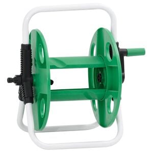 vidaXL Pastatoma žarnos ritė, žalia, 45m, 1/2", plieninei žarnai