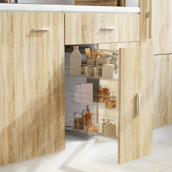 vidaXL Ištraukiamas vielinis virtuvės krepšys, 47x25x56cm, 3 lentynos