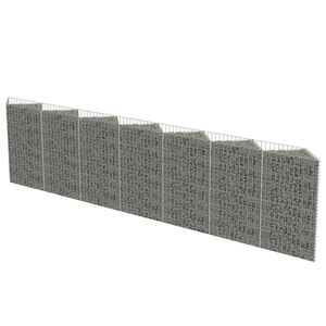 vidaXL Gabiono siena, galvanizuotas plienas, 450x30x100cm