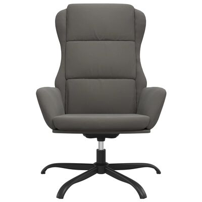 vidaXL Poilsio kėdė, tamsiai pilkos spalvos, dirbtinė versta oda