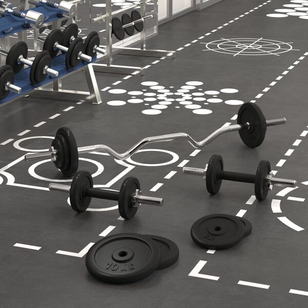 vidaXL Štanga ir svarmenys su svoriais, 60kg, ketus