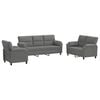 vidaXL Sofos komplektas 3 pcs Tamsiai pilka Aksomas