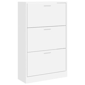 vidaXL Spintelė batams, baltos spalvos, 63x24x103cm, apdirbta mediena