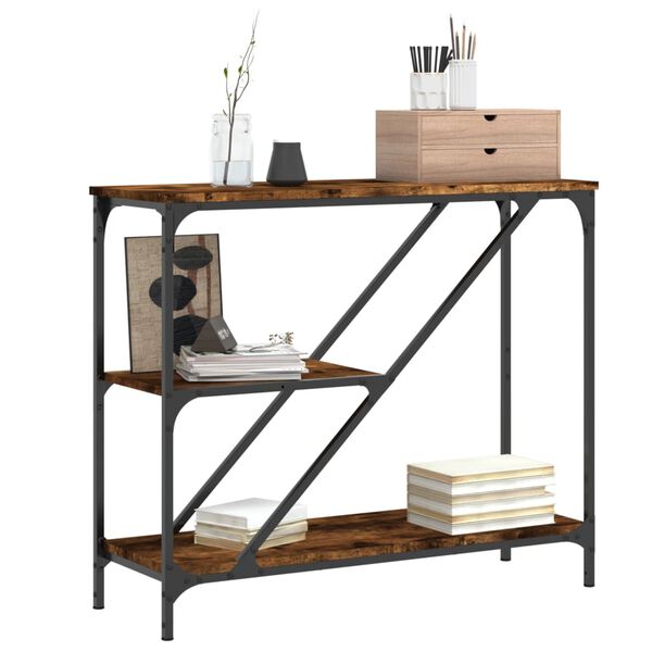 vidaXL Konsolinis staliukas, dūminio ąžuolo, 88,5x30x75cm, mediena