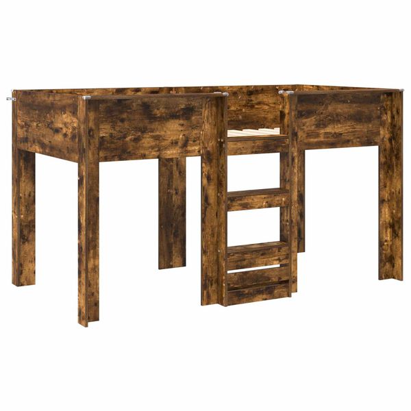 vidaXL Vaikų dvigulė lova Rūkyta ąžuolas 100 x 200 cm Apdirbta mediena