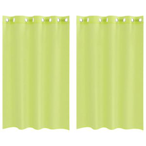 vidaXL Voile užuolaidos su įvorėmis, 2vnt., obuolio žalios, 140x175cm
