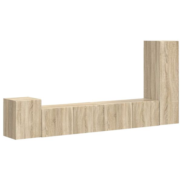 vidaXL TV spintelių komplektas 3 pcs Sonoma ąžuolas Apdirbta mediena