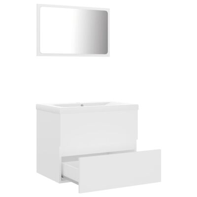 vidaXL Vonios kambario baldų komplektas, baltos spalvos, MDP