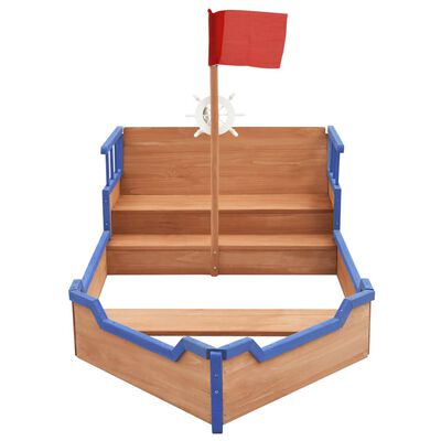 vidaXL Smėlio dėžė, 190x94,5x101cm, eglės mediena, piratų laivas