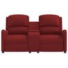 vidaXL Dvivietis atlo&scaron;iamas masažinis krėslas, raudonojo vyno, audinys