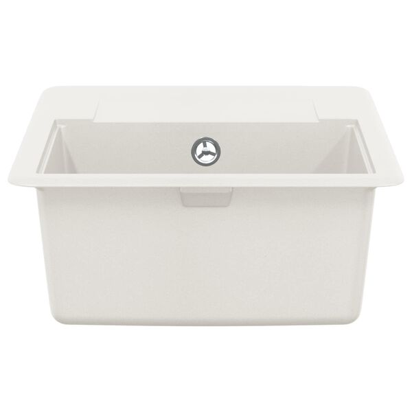 vidaXL Kriauklė Balta 560 x 460 mm 80% Kvarcas ir 20% Derva