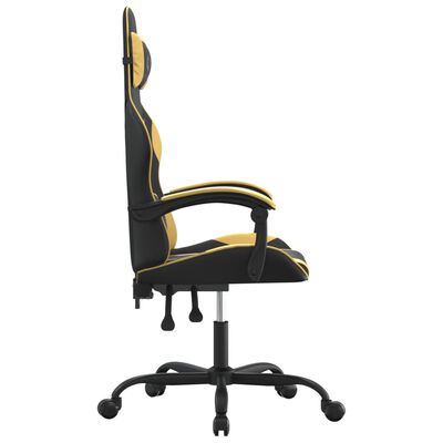vidaXL Žaidimų kėdė, juodos ir auksinės spalvos, dirbtinė oda