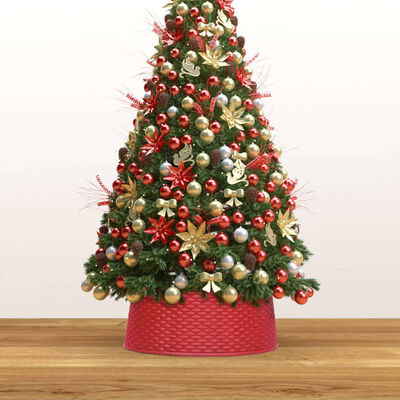 vidaXL Kalėdų eglutės stovo apvadas, raudonas, skersmuo 65x19,5cm