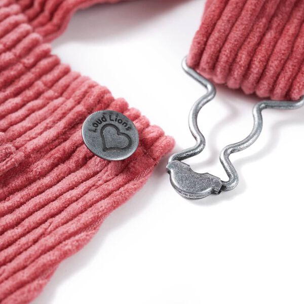 Vaiki&scaron;kas kombinezonas-suknelė, rožinės spalvos, velvetas, 116 dydžio