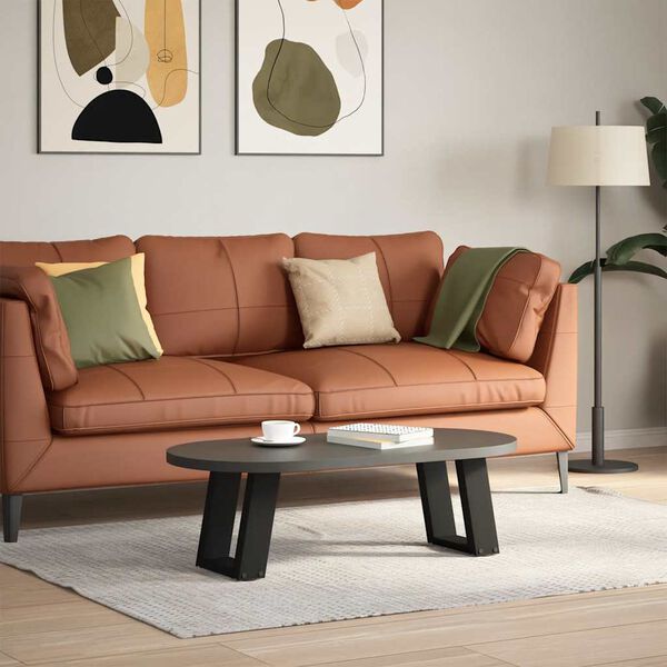 vidaXL Kavos staliuko kojelės, 2 vnt., juodos, 30x(30-31) cm, plienas, U formos