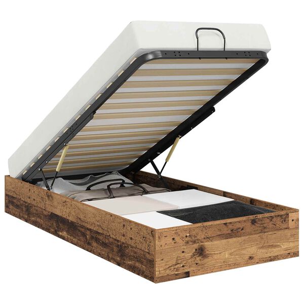 vidaXL Otomano lovos rėmas Senas medis 75,5 x 190 cm Dirbtinė mediena