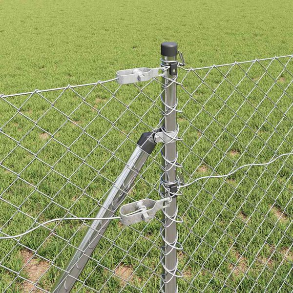 vidaXL Tvorelės stulpas Sidabro 10 x 0,4 m (40 x 40 mm tinklas)