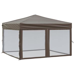 vidaXL Proginė palapinė su šoninėmis sienomis, taupe, 3x3m