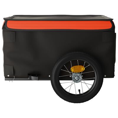 vidaXL Dviračio priekaba, juodos ir oranžinės spalvos, 30kg, geležis