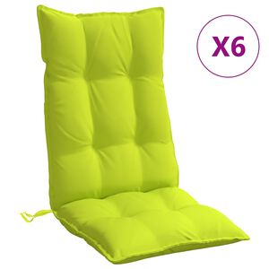 vidaXL Kėdės pagalvėlės, 6vnt., ry&scaron;kiai žalios, oksfordo audinys