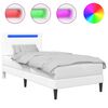 vidaXL Lovos rėmas su LED juostelėmis Balta 80 x 200 cm Dirbtinė oda