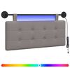 vidaXL Pakabinamas lovos galvūgalis Su LED &scaron;viesa Taupe Audinys
