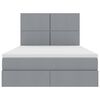 vidaXL Lova su daiktų laikymo vieta ir LED &Scaron;viesiai pilka 140 x 190 cm