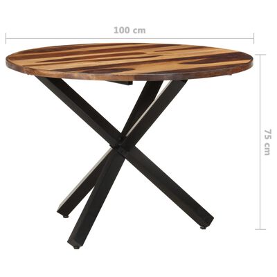 vidaXL Valgomojo stalas, 100x100x75cm, akacija su medaus apdaila