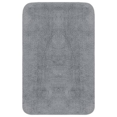 vidaXL Vonios kilimėlių rinkinys, 3d., pilkas, audinys