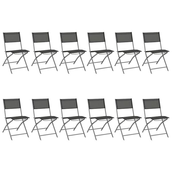 vidaXL Lauko valgomojo baldų komplektas, 13 dalių, plienas