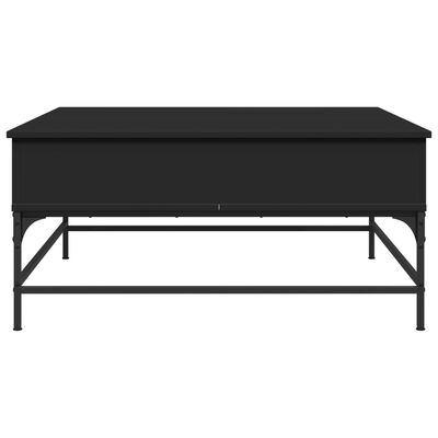 vidaXL Kavos staliukas, juodas, 95x95x45cm, apdirbta mediena/metalas