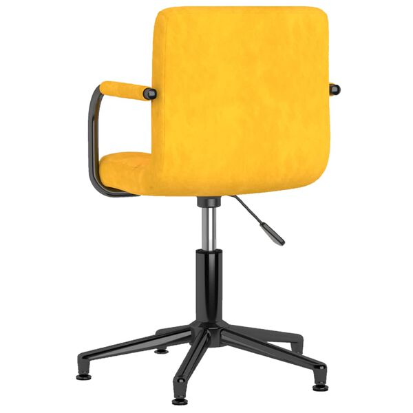 vidaXL Pasukama valgomojo kėdė, garstyčių geltona, aksomas (334779)