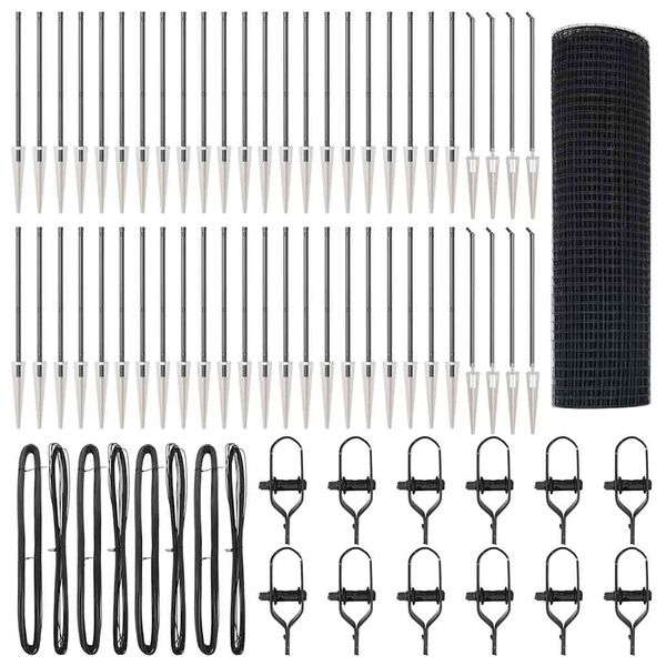 vidaXL Tvorelės stulpas Pilka 100 x 0,6 m (19 x 19 mm tinklas)