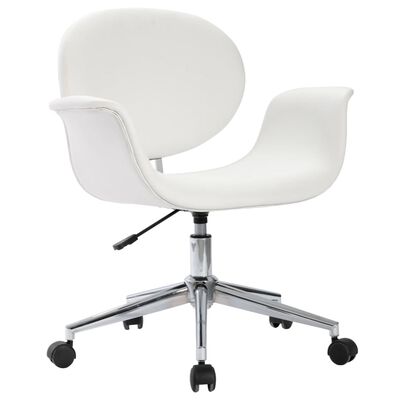 vidaXL Pasukama valgomojo kėdė, baltos spalvos, dirbtinė oda