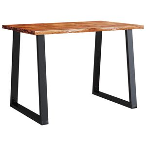 vidaXL Valgomojo stalas su gyvu kra&scaron;tu, 110x70x75 cm, akacijos masyvas