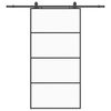 vidaXL Stumdomos durys su furnitūra, juodos, 102,5x205 cm, ESG stiklas