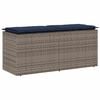 vidaXL sodo suolas su pagalvėlė pilka 110x40x44 cm polietileno rotango