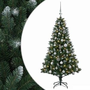 vidaXL Dirbtinė Kalėdų eglutė su burbulais 120 cm 150 LED &Scaron;ilta balta
