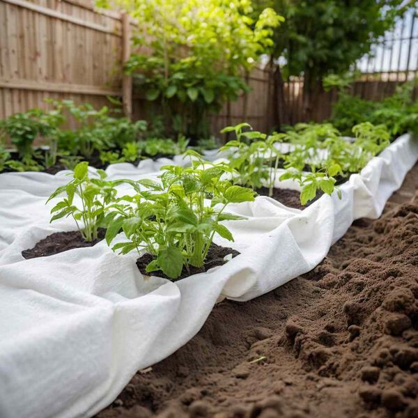 vidaXL Membrana su geotekstile, balta, 1x50m, poliesterio pluoštas