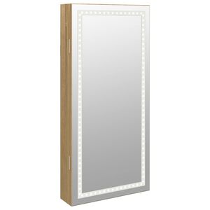 vidaXL Veidrodinė papuo&scaron;alų spintelė su LED ap&scaron;vietimu