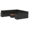 vidaXL Patio Sofa Set 12 vietos Black