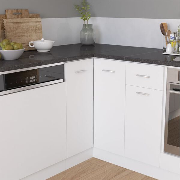 vidaXL Kampinis virtuvės stalvir&scaron;is, juodas, MDP, su granito ra&scaron;tais