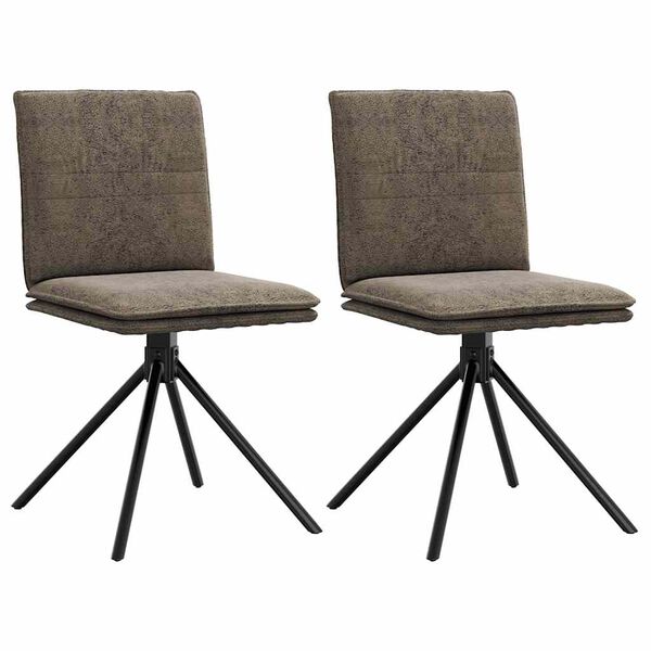 vidaXL Valgomojo kėdė, tamsiai pilkos spalvos, dirbtinė versta oda