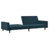 vidaXL Dvivietė sofa-lova, mėlynos spalvos, aksomas